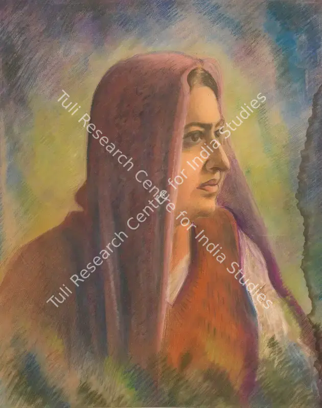 Sadequain (Artist). Sahib Khatoon. Pastel on paper, early 1950s | Painting | FineArts | 00356657