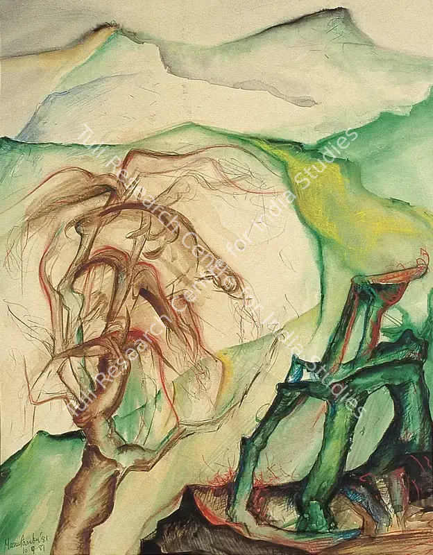 Parekh, Manu (Artist). Untitled. Mixed media on paper, 1981 | Painting | FineArts | 00373198