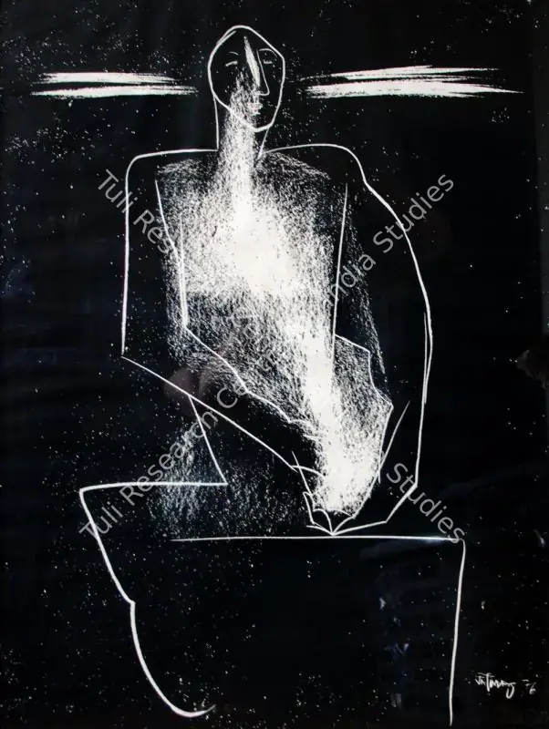 Das, Jatin (Artist). Figure in Contemplation. Screenprint, 1976 | Print | FineArts | 00332168