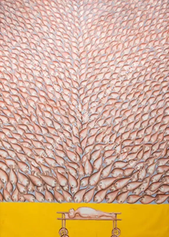 Hussain, Zakir (Artist). Abandoned by the Beach Side Hospital 1. Soft pastel, watercolour and acrylic on paper, 2007 | Painting | FineArts | 00337262