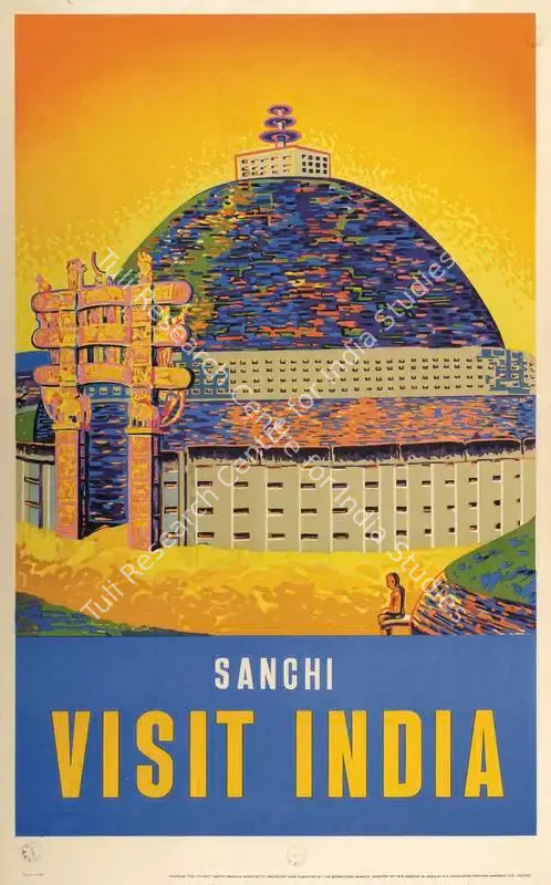 Visit India-Sanchi. Lithographic print on paper | Travel Publicity Related Art & Poster | PopCulture | 00092928