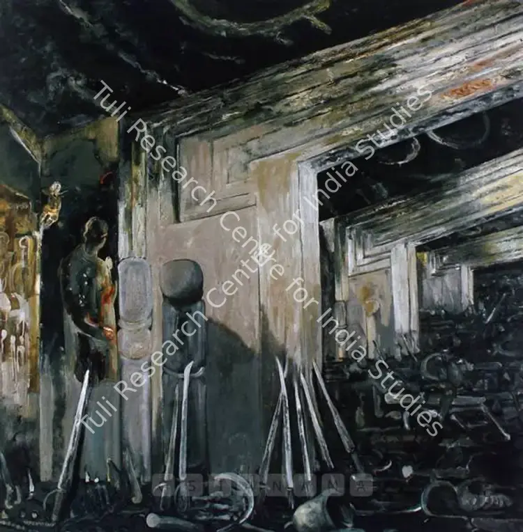 Natesan, Shibu (Artist). Futility Of Device. Oil on canvas, 1995 | Painting  | 00881046