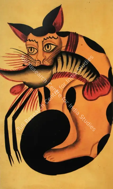 Kalighat School (Artist). Cat and Lobster. Watercolour on paper, early 20th century | Painting | FineArts | 00562042