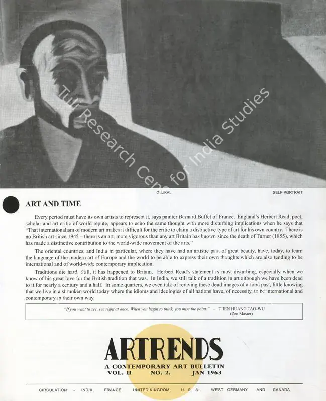 Janakiram, P.V. (Editor). Artrends - A Contemporary Art Bulletin. 2(2). Madras: Progressive Painters, January 1963 | Bulletin | FineArts | 00842086