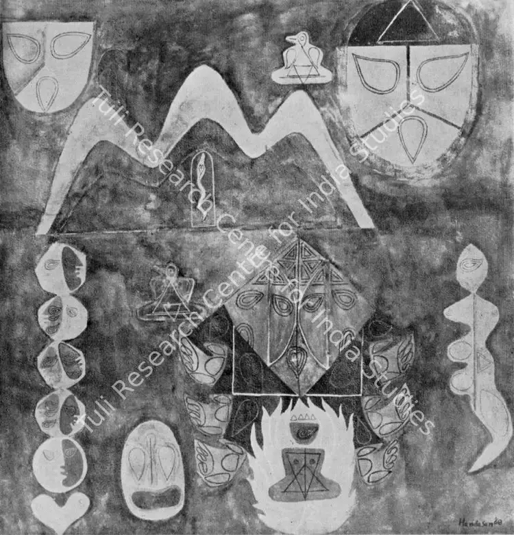 Haridasan, K.V. (Artist). Prakriti Yantra. Water colour on paper, 1968 | Lalit Kala Contemporary, April-September 1971 | Painting | FineArts | 00535216