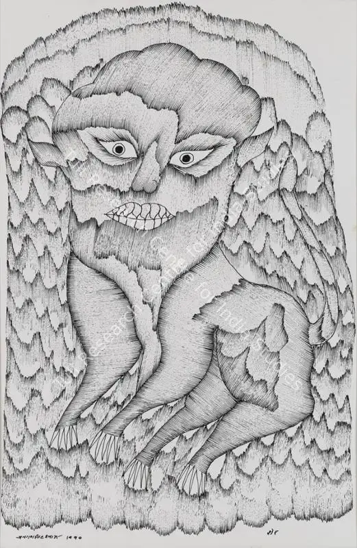 Shyam, Jangarh Singh (Artist). Sher (Gond Art). Ink on paper, 1990 | Painting  | 00868096