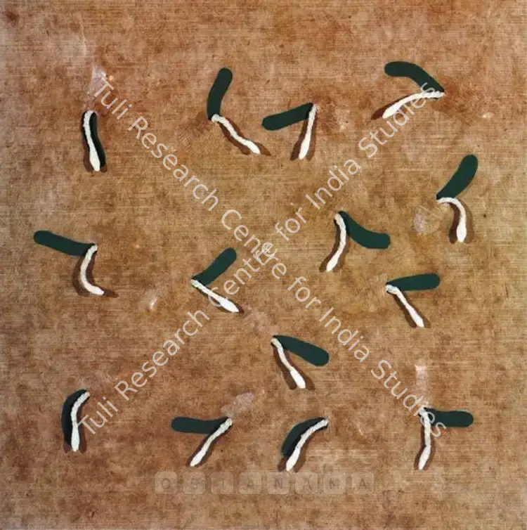 Parekh, Manisha (Artist). Field 4. Paper, cord, cotton and acrylic on board, 2002 | Painting | FineArts | 00562702