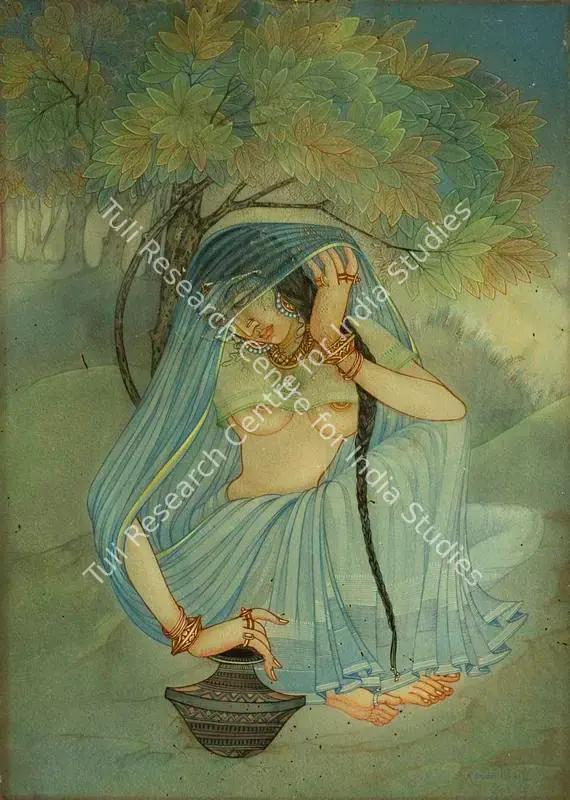 Ukil, Ranada (Artist). Untitled (Woman). Watercolour, 1942 | Painting | FineArts | 00418611