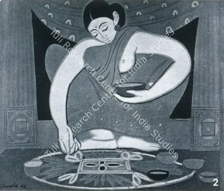 Chavda, Shiavax (Artist). Rangoli. Tempera, 1946 | Marg, December 2022 - March 2023 | Painting | FineArts | 00675430