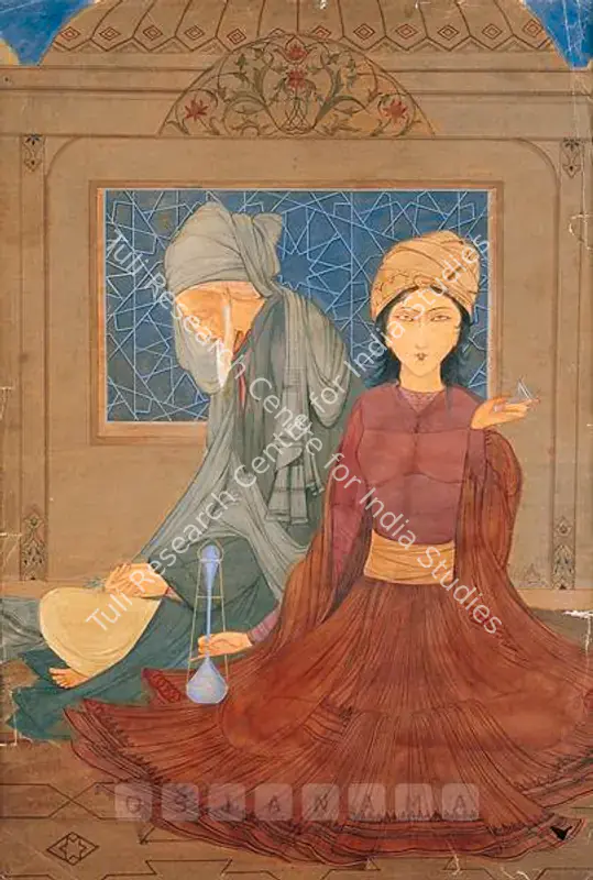 Chughtai, M.A.R. (Artist). Mirza Ghalib. Watercolour on paper, mid 1930s | Painting | FineArts | 00755777