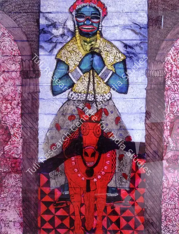 Rao, A. Rajeswara (Artist). Lachimi on Kalyana Lachimi. Acrylic and acrylic sheet on paper, 2006 | Painting | FineArts | 00574729