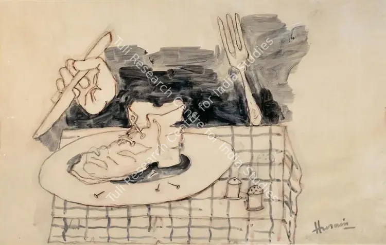 Husain, M. F. (Artist), The Gold Rush, 1925. MF Husain's take on Chaplin's 'The Gold Rush' | Original Artwork | CinemaEducation | 00795007