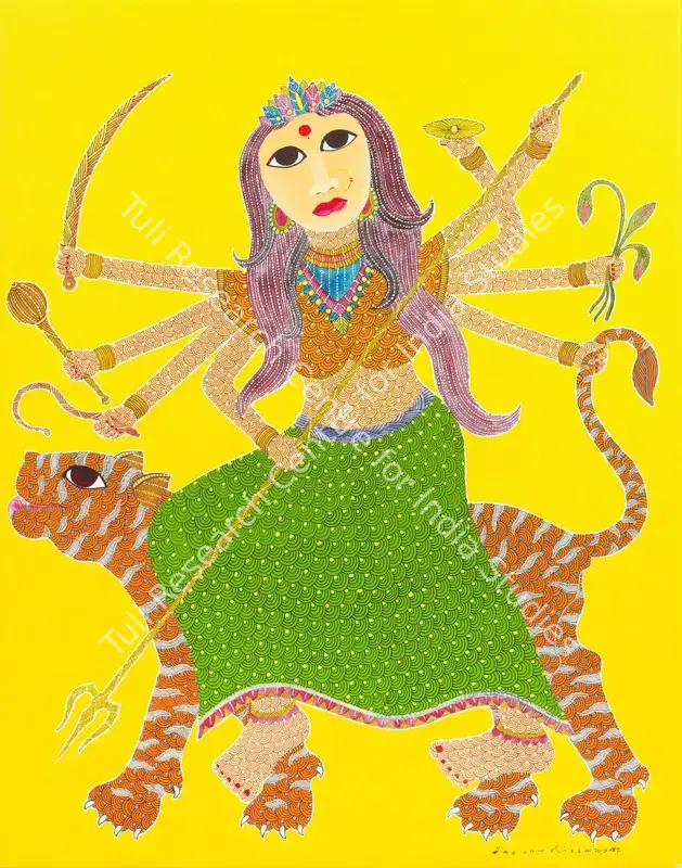 Shyam, Venkat (Artist). Untitled (Rechristened Durga, the Mother Goddess). Acrylic on canvas, 2022 | Painting | FineArts | 00604164