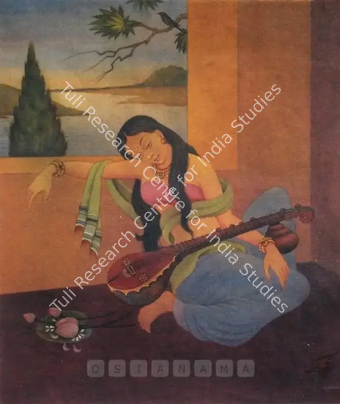 Pal, Pran (Artist). Sitar Player. Watercolour on paper, n.d. | Painting | FineArts | 00563224
