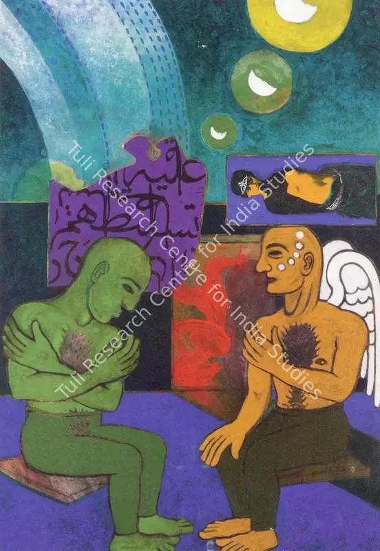 Saeed, Anwar (Artist). Tender Burdens - I. Acrylic, collage, charcoal on paper, 2003 | Painting | FineArts | 00575581