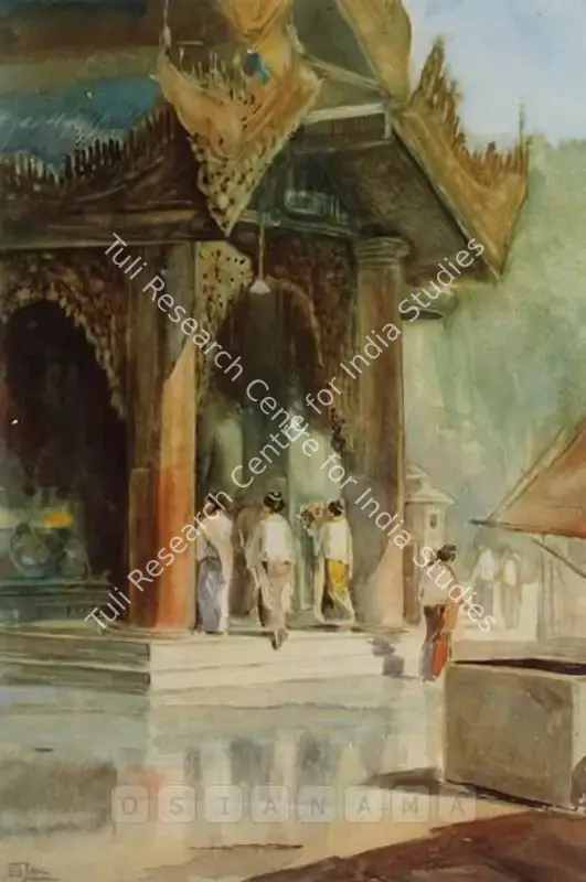 Law, Bhavani Charan (Artist). Temple Scene. Watercolour on paper, n.d. | Painting  | 00881156