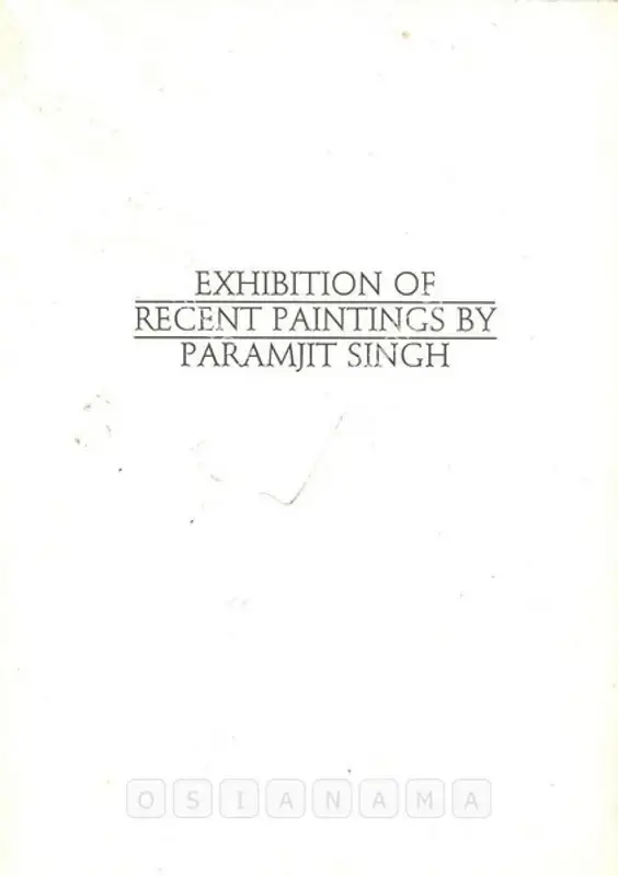 Singh, Paramjit (Artist). Paramjit Singh - Exhibition of Paintings. New Delhi: Dhoomimal Gallery, 1987 | Solo Exhibition Invitation | FineArts | 00859689