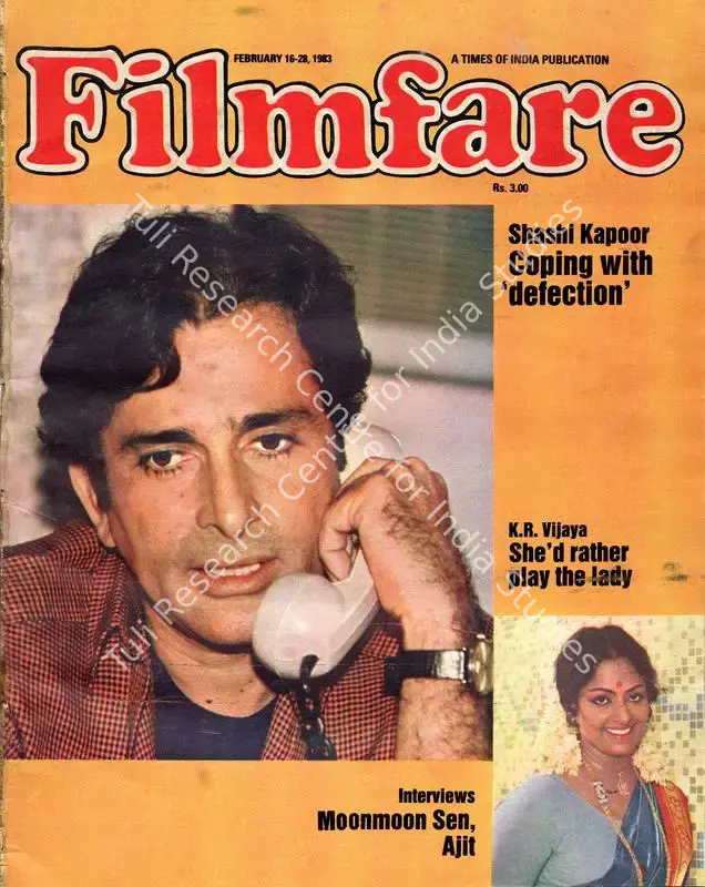 Subramaniam, K.N. (Assistant Editor). Filmfare - The Fortnightly Film Magazine. 32(4). Bombay: T P Pithavala, c/o The Times of India, 16 February 1983 | Magazine | CinemaEducation | 00793728