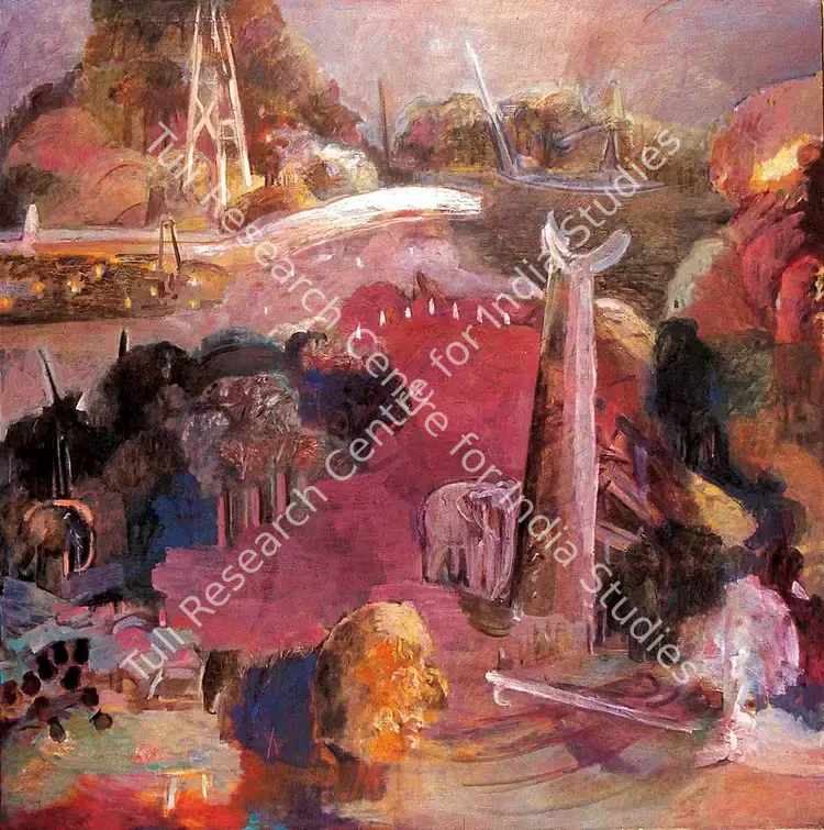 Akkitham, Vasudevan (Artist). Twilight Hour (Zone). Oil on canvas, 1992-1994 | Painting | FineArts | 00599773