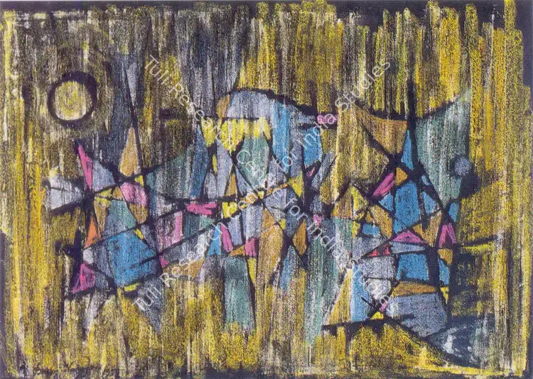 Narayan, Badri (Artist). Untitled. Coloured chalks on paper, 1959 | Drawing | FineArts | 00372515