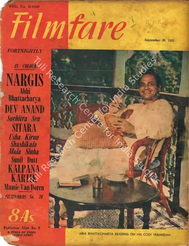Jain, J.C. (Editor). Filmfare - The Fortnightly Film Magazine. 4(20). Bombay: Pyarelal Sah,  c/o The Times of India, 30 September 1955 | Magazine | CinemaEducation | 00793183