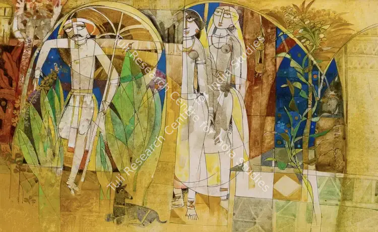 Bandopadhyay, Ramananda (Artist). Untitled. Watercolour and pen on paper, 1989 | Painting | EconomicsArt | 00870562