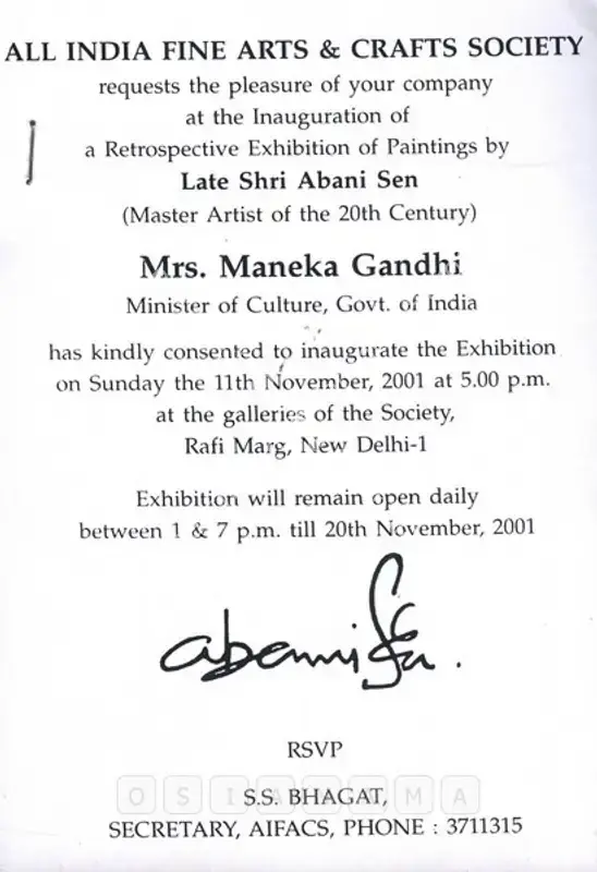 Sen, Abani (Artist). Abani Sen - Retrospective Exhibition of Paintings. New Delhi: All India Fine Arts and Crafts Society, 2001 | Solo Exhibition Catalogue  | 00876052