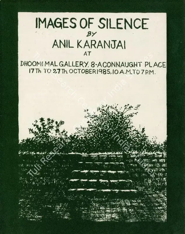 Karanjai, Anil (Artist). Images of Silence by Anil Karanjai. New Delhi: Dhoomi Mal Gallery, 1985 | Solo Exhibition Catalogue  | 00876260
