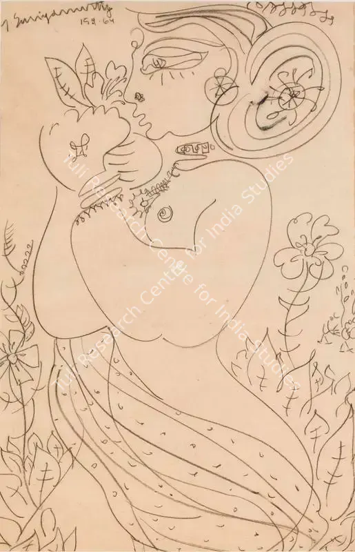 Suriyamoorthy, M.S. (Artist). Untitled. Ink on paper, 1964 | Drawing | FineArts | 00546616