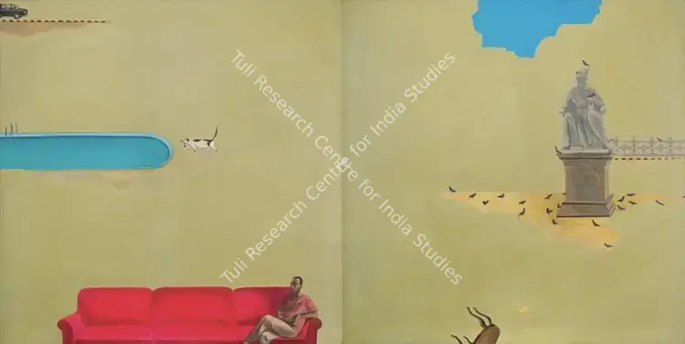 Kamath, Manjunath (Artist). Arranged Landscape in Mumbai. Acrylic and oil on canvas, 2006 | Painting | FineArts | 00604607