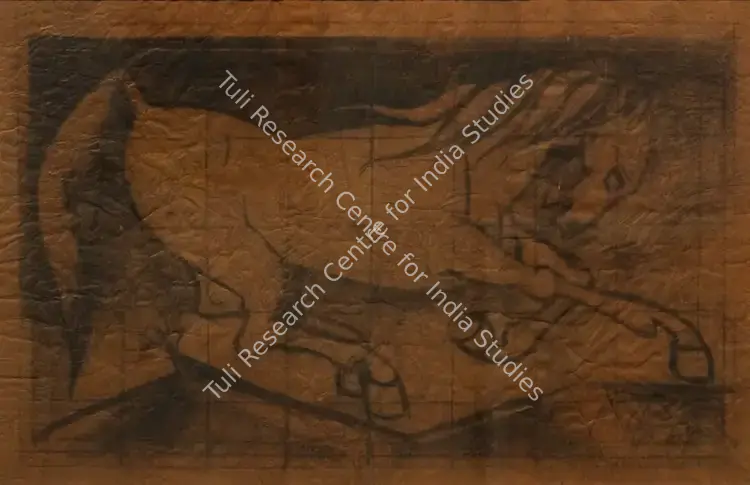 Raiba, A.A. (Artist). Untitled (Horse). Charcoal on paper, circa 1965 | Painting | EconomicsArt | 00869267