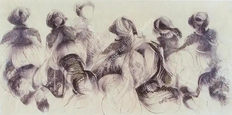 Solanki, Vrindavan (Artist). Untitled. Pen and ink on paper, 1981 | Painting | FineArts | 00374486