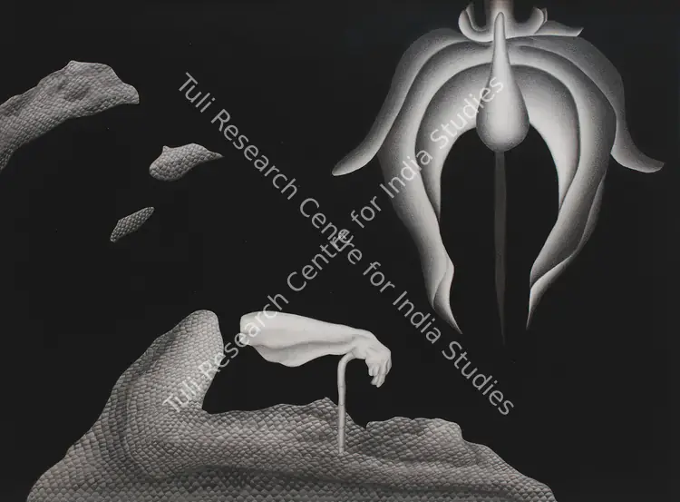 Broota, Vasundhara Tewari (Artist). Dream Reality III. Pencil and ink on paper, 1984 | Drawing | FineArts | 0022218