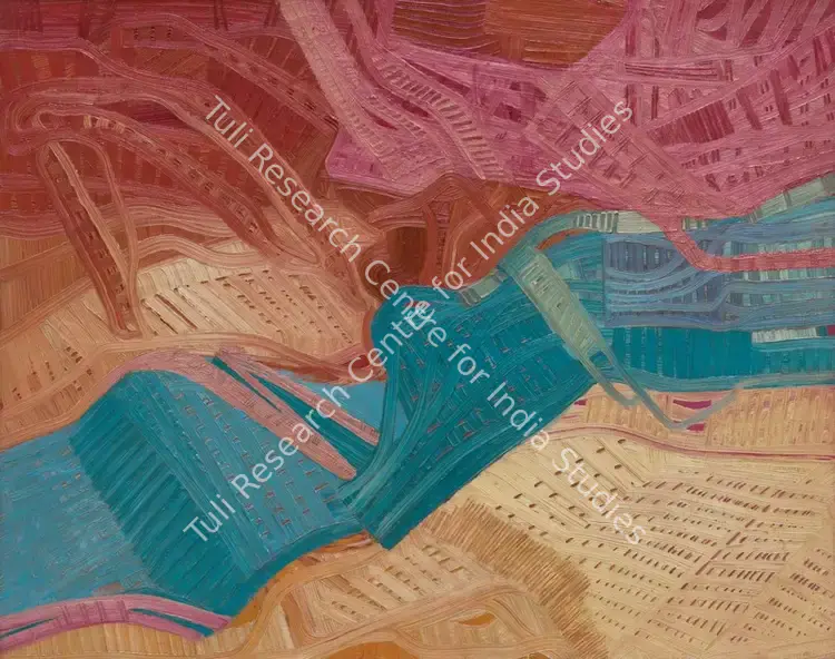 Makhijani, Sheila (Artist). Come on move over make some space!. Oil on canvas, 2007 | Painting | EconomicsArt | 00872611
