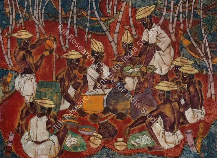 Almelkar, A.A. (Artist). Untitled. Mixed media on card, 1955 | Painting | FineArts | 00595558