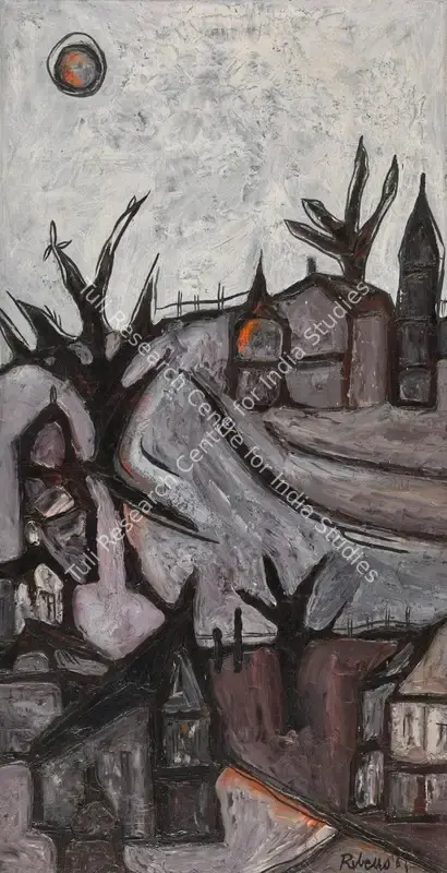 Ribeiro, Lance (Artist). Untitled (Landscape). Oil on paper laid on board, 1964 | Painting | FineArts | 00596188