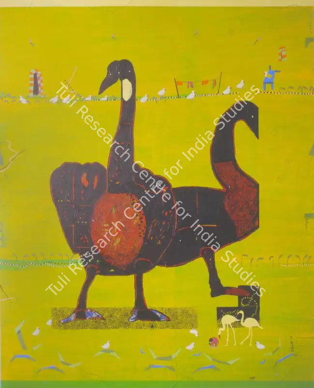 Shah, Dhaneshwar (Artist). Yellow Space. Acrylic on Canvas, 2007 | Painting | FineArts | 00576253