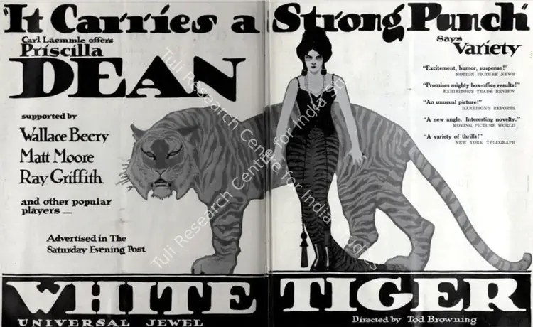 Browning, Tod (Director), White Tiger, 1923 | Film Advertisement | CinemaEducation | 00795135