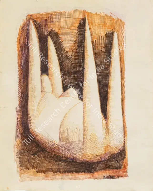 Sadequain (Artist). Untitled (Woman). Pen, ink marker and wash on paper, 1961 | Painting | EconomicsArt | 00871882