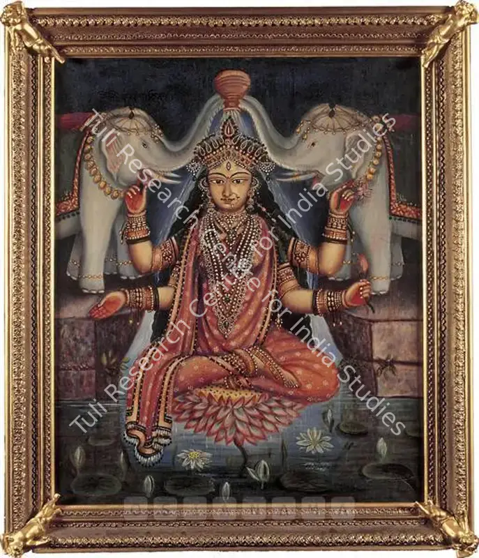 Mukhopadhyay, Mahendranath (Artist). Gaja Lakshmi. Oil on canvas, early 1920s | Painting | FineArts | 00376587