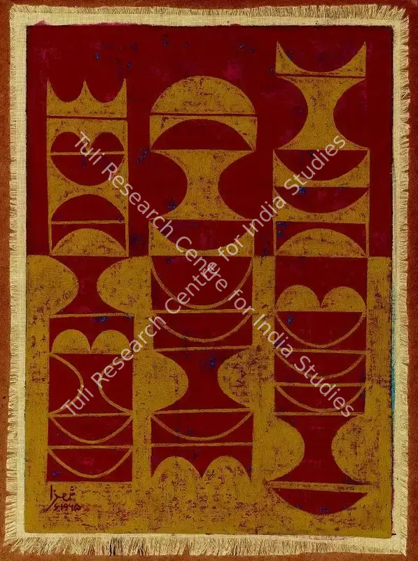 Shemza, Anwar Jalal (Artist). Untitled (Composition). Oil on cloth laid on board, 1965 | Painting | FineArts | 00332771