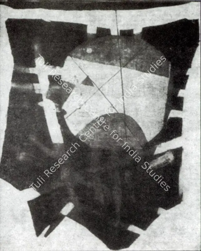 Shaw, Lalu Prasad (Artist). Hanging Circle. Etching on zinc, 1970 | Artrends, January-April 1972 | Graphic Art | FineArts | 00551457
