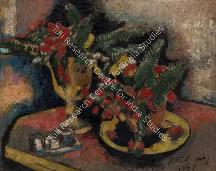 Reddy, P.T. (Artist). Two Flower Vases. Oil on plywood, 1957 | Painting  | 00869004
