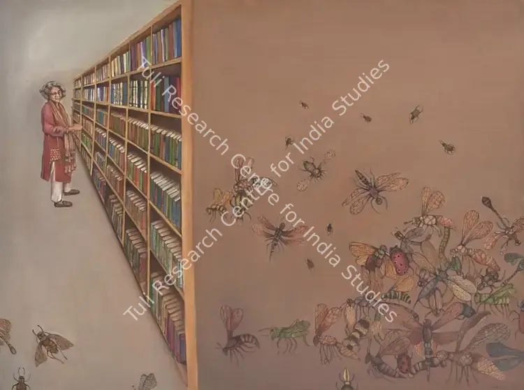Tripathi, Sashi (Artist). Bookworm. Oil on canvas, 2022 | Painting | FineArts | 00603812