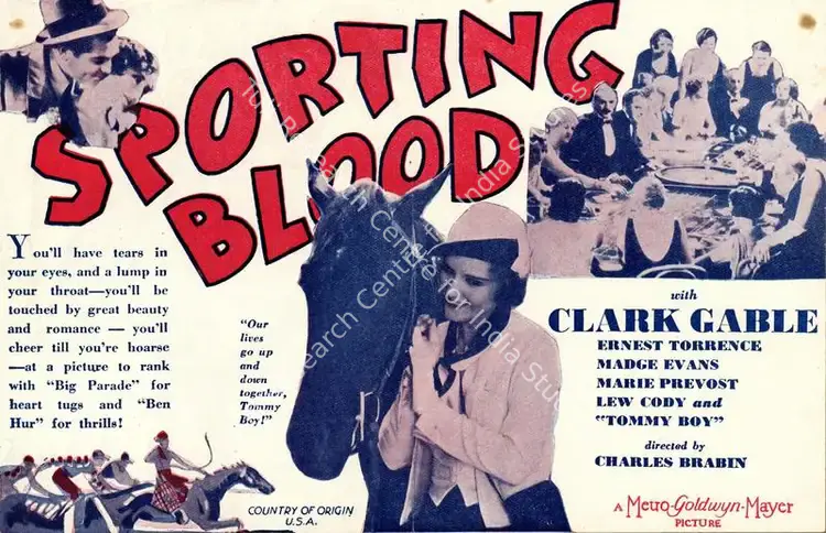 Brabin, Charles (Director), Sporting Blood, 1931 | Handbill | CinemaEducation | 00761030