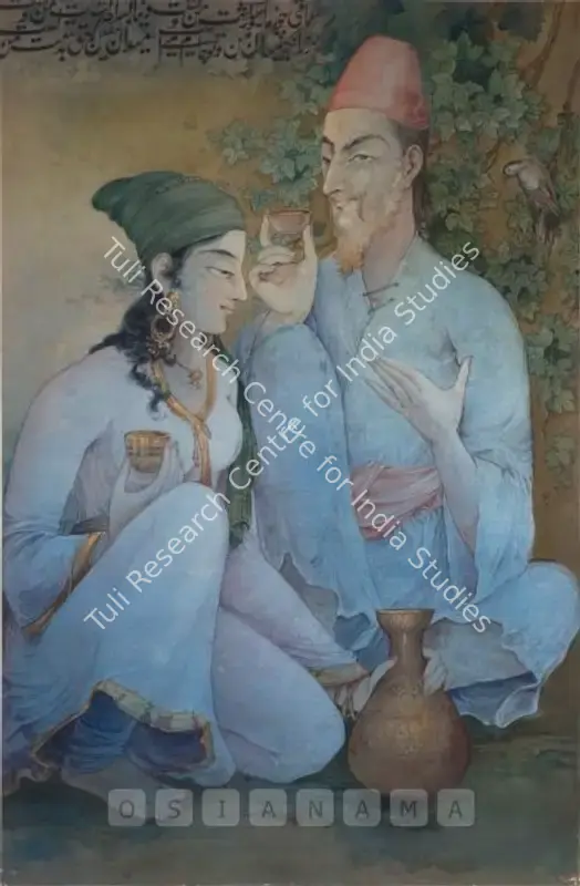 Vijaiwargiya, Ramgopal (Artist). A Scene From Omar Khayyam Series. Gouache on paper (wash), mid 1980s | Painting | FineArts | 00576381