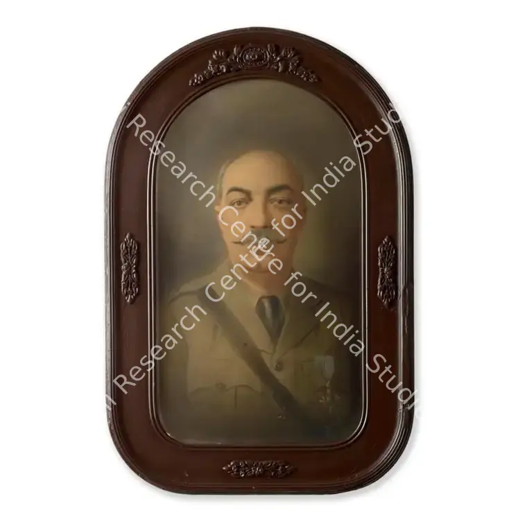 Wirth, Edric (Artist). Portrait of a Parsi Officer. Pastel on photograph pasted on board, n.d. | Painting | FineArts | 00545902