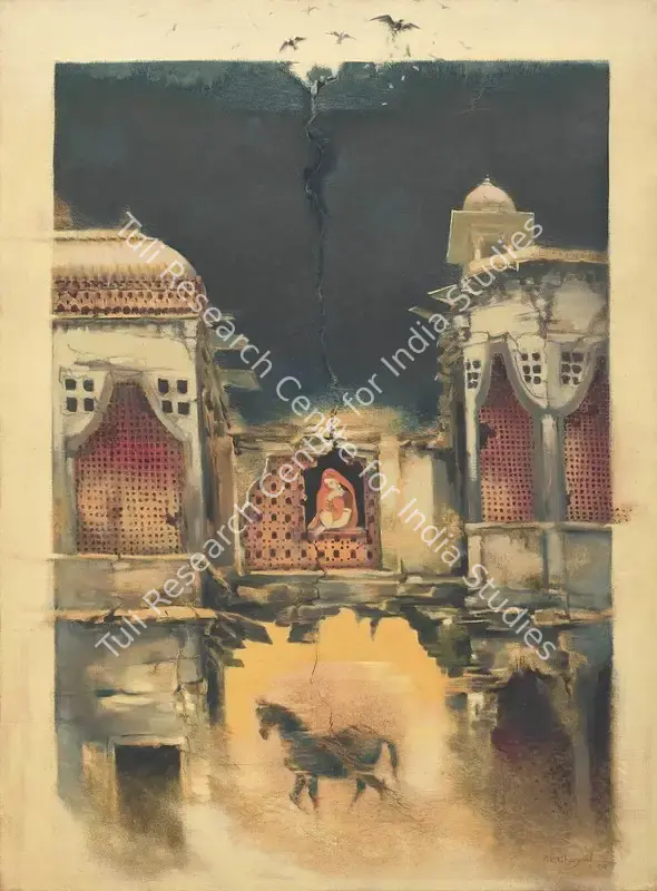 Choyal, P.N. (Artist). Horse Without Rider. Oil on canvas, 1984 | Painting | FineArts | 00357257