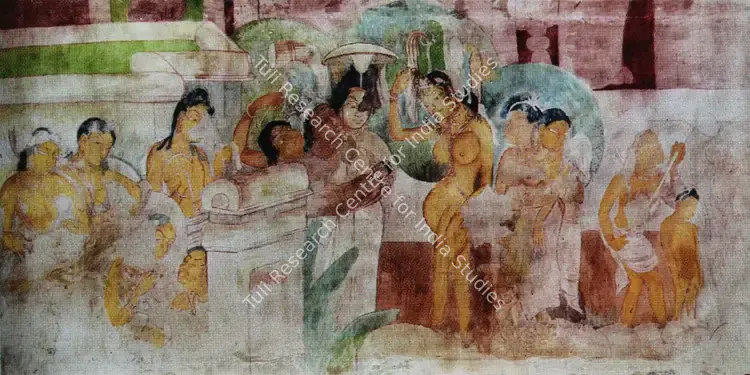 Dey, Mukul (Artist). Ajanta Cave No. 2. Watercolour on paper, 1919 | Painting | FineArts | 0024149