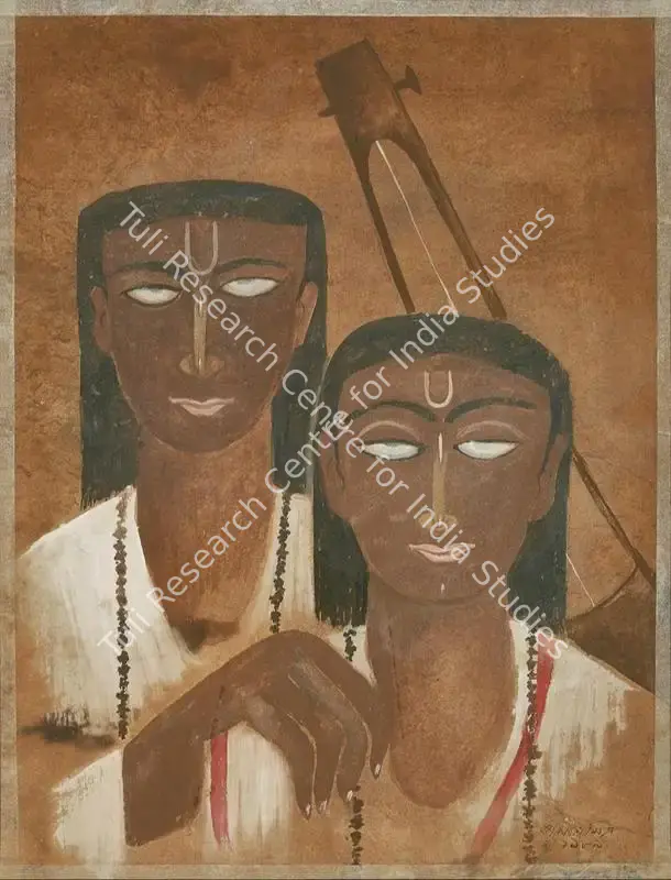 Mitra, Sailen (Artist). Blind Couple. Tempera on paper, 1989 | Painting | FineArts | 00353725